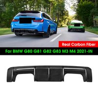 Real Dry Carbon Fiber Car Styling Rear Bumper Lip Diffuser Guard Spoiler Dla BMW M3 M4 G80 G82 G83 Sedan Coupe Convertible