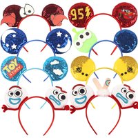 1pc Festival Party Cosplay Mouse Ears Headband 3.3" Ears Glitter Hairband For Boys Girls DIY Cartoon Hair Accessories