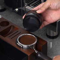 IKAPE Wooden Coffee Distributor , Espresso Gravity Distributor with Titanium PVD Coating Base for 51/54/58mm Portafilters