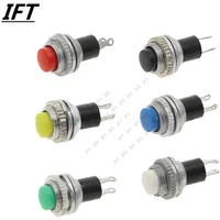 6Pcs Momentary small Push Button Switch 1A 125V 10MM DS-314 lock-free self-reset doorbell horn round power jog key switch