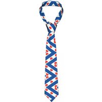 Classic Friesland Flag Ties for Wedding Custom Men Netherlands Holland Necktie