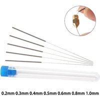 3D Printer Stainless Steel Nozzle Cleaning Needles Tool 0.2mm 0.3mm 0.4mm 0.5mm 0.6mm 0.8mm 1.0mm Drill With Copper Wire Brush