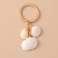 Cute Summer Beach Shell Keychain Pearl Key Ring for Women Girls Handbag Pendants DIY Handmade Jewelry Gifts