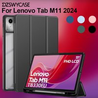 Case for Lenovo Tab M11 11 Inch 2024 with Pen Holder,Clear Transparent Hard PC Back Cover Trifold Stand Case for,Auto Wake/Sleep
