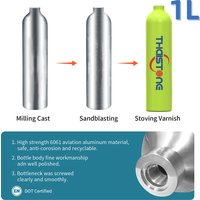 1PC Color 1L High Pressure Compressed Air Tank Gas Cylinder CO2 Bottle 4500psi 30MPa 300bar M18*1.5 for Diving Aquarium