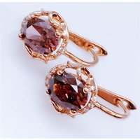 585 purple gold plated 14k rose gold vintage court style ruby earrings for women exquisite ear buckle jewelry send mom