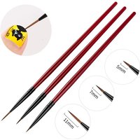 3pcs/set Nail Art Liner Painting Brush Thin Stripe Line Drawing Pen DIY UV Gel Tips French Design Manicure Tool 5/7/11mm