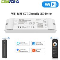 CENFAYA WiFi TUYA CCT LED Driver KIT Smart Dimmable Driver Works with Alexa and Google Home 2.4GHz RF 4 Zone Remote Controller
