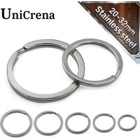 UniCrena Split Key Ring Stainless Steel Key Rings Bulk Heavy Duty Flat Keychain for DIY EDC Dog Tag Rings Home Office Car Keys