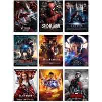 Marvel Movie Cover Poster Spiderman Iron Man Hulk Black Widow Superhero Canvas Wall Art Print Mural Home Decor Gift Unframed