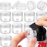 3-20g Transparent Portable Plastic Bottles Travel Cosmetic Container for Travel Makeup Face Cream Storage Small Box Beads Case