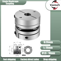 Aluminum alloy D26L26 single diaphragm coupling elastic joint D26mm L26mm ball screw step servo motor encoder computer FA parts