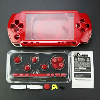Full Housing Shell Kit for Sony PSP1000 - PC Front Rear Cover with Transparent Buttons, Stickers & Screws, Replacement Game Cons