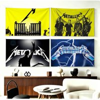 B-Band 72 S-Seasons M-Metallica Flags Wall Hanging Background Art Banner for Bedroom Home Outdoor Decor