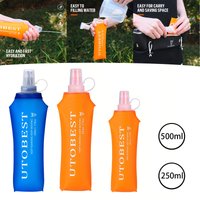 UTOBEST 250ML/500ML 2Pcs Foldable Soft Flask TPU Running Water Bottles Portable Suitable for Outdoor Sports Camping Hiking