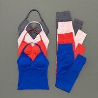 2pcs Women Seamless Yoga Set Sport Suit Gymwear Workout Clothes Gym Crop Top High Waist Legging Fitness Sports Suits