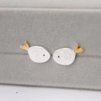 Real 925 Sterling Silver Small fish Earrings for Women Girls Gift Hot Fashion sterling-silver-jewelry Women Earrings