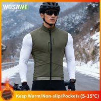AliExpress WOSAWE Men Cycling Vest Winter Windproof Warm Gilet Fleece Bicycle Windbreaker MTB Road Bike Sleeveless Jacket Cycling Clothing