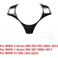 For BMW 3 1 Series E82 E87 2005-2011 E84 X1 2009 Carbon Fiber Car Steering Wheel Decorative Frame Moulding Stickers Accessories
