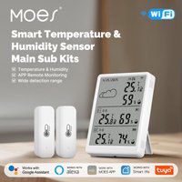 Tuya WiFi Smart Temperature Humidity Sensor LED Screen Display RF433 Compatible APP Monitoring Alexa Google Home Support