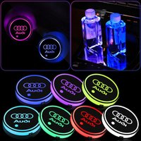 2PCS Led Car Badge Luminous Coaster Water Cup Holder Pad Emblem Accessories For Audi Sline A3 A4 B8 8P B9 B6 A5 A1 A6 Q3 Q5 Q7