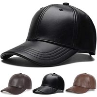 Unisex Solid Color Leather Baseball Caps Spring and Autumn Outdoor Adjustable Casual Hats Hip Hop Hat Sunscreen Hat
