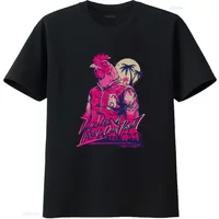 Hotline Miami Gaming T Shirt Richard Indie Stylish Rooster Print with Cityscape and Palm Trees Perfect for Trendy Gamers