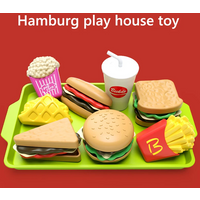 Kids Mini Kitchen Toy Detachable Snack Hamburger Cookie Miniature Accessories Plastic Pretend Toy Play House Food Sets Gift Boys