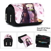 1PCS Demon Slayer Anime Pen Bag Student Storage Bag Tanjirou Nezuko Zenitsu Giyuu Cartoon Pen Box Cute Boys Girls Pencil Case