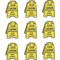 9pcs "CAUTION OVERSTIMULATED DO NOT APPROACH " Enamel Pin Quotes Brooch For Coat Women's Brooches Office Badges Friends Gift