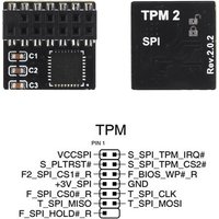 TPM 2.0 Encrypted Security Module LPC/SPI 14 Pin Mainboard Card TPM2.0 Module for ASUS Gigabyte Motherboard For Windows 11