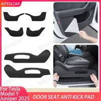 AITESLCARFor Tesla Model Y Juniper 2025 Car Door Anti Kick Pad Protection Side Mat Stickers Leather Interior Styling Accessorie