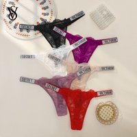 Seksowna bielizna VS, stringi Victoria Secret, bezszwowe koronkowe majtki dla kobiet, wygodna, oddychająca bielizna z wysokim stanem.