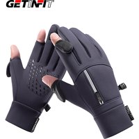 AliExpress GETINFIT Cycling Gloves Winter Reflection Zipper Touch Screen Windproof Warm Anti-slip Water-repellent Skiing Fishing Running