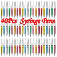 40Pcs Syringe Pens Ballpoint Pens for Nurses School Halloween Christmas Supplies