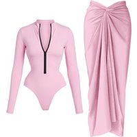 2026 Zipper One Piece Swimsuit Sexy Bikini Women Swimwear Long Sleeve Swimming Suit Female Surf Bathingsuit Beachwear Biquini