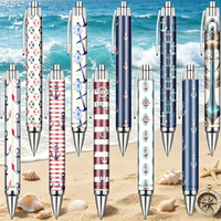 10PCS Retro Anchor Pattern Ballpoint Pens, Black Ink, Nautical Design, Back to School Gifts, Random Styles