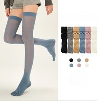 Over The Knee Five Toe Yoga Socks Non-Slip Cotton Pilates Barre Ballet Dance Workout Socks for Women Home Gym Floor Exercise