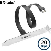 20Gbps USB3.2 Gen2x2 USB-C Flat Cable,Motherboard USB 20Pin Type-E to Type-C Extension Adapter w/ Full-Profile PCIe Bracket,0.5M