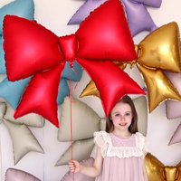 2pcs insBowknot aluminum foil balloons photo props for girls' birthday party scene decoration props balloons