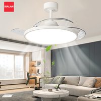 Invisible Blades Retractable Ceiling Lamp with Fan Living Room Bedroom Decor Ventilator Lamp Modern LED Ceiling Fan Chandelier image 4