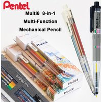 Pentel Multi8 8-in-1 Color Mechanical Pencil or 5 Colored Auto Pencils 3 Ballpoint Pens Combo Japan Good Design Award Stationery