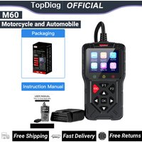 Topdiag M60 OBD2 Scanner Car Diagnostic Tool Motorcycle and Automobile Fault Code Read Free ECU Reset Automotive DTC Lookup