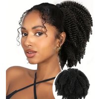 12 Inch Draw-string Synthetic Ponytail Afro Kinky Curly Synthetic Ponytail Hair Afro Curly Synthetic Ponytail Short Curly Pony