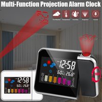 With Time Projection Digital Alarm Clock Color Display Clock Rotatable Table Clock Weather Station