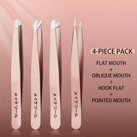 2/4pcs Set Professional Tweezers Set Perfect For Eyebrow Hair Removal Splinter Very Effortless and Relaxed to Remove