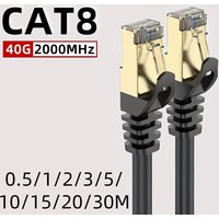 CAT 8 Ethernet Cable 40Gbps 2000MHz CAT8 RJ45 Network Lan Patch Cord Round 0.5/1/2/3/5/10/15/20/30M for Modem Router PS 5/4