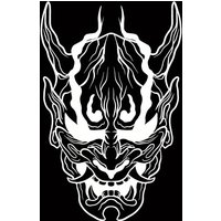 1PC Japanese Oni Hannya Mask Waterproof Self-adhesive Vinyl Sticker for Car Motorcycle Bike Helmet Laptop Decor