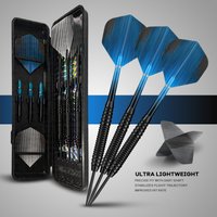 Huanqu 20g Professional Iron Dart Set with Hard Tip and Straight Shaft, Includes Three Sets of Replaceable Shafts and Pet Dart Flights with Sharpening Stone, Competition-Grade Darts Suitable for Dart