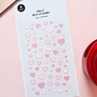 Suatelier Pink Heart Stickers No.1192 Shining Scrapbooking Material Junk Journal Diary Photo Deco Craft Supplies Korea Sticker